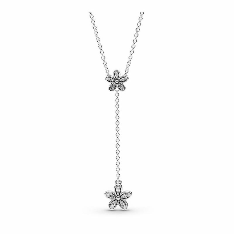 Pandora Dazzling Daisies Necklace Sale NZ, Sterling Silver (182730-LAR)